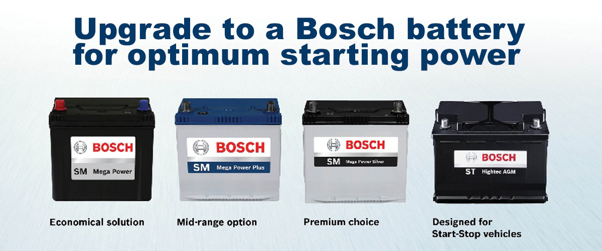 Bosch car, boat and caravan batteries
